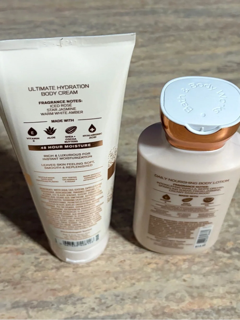 Bath & Body Works Pure Wonder Body Cream & Warm Vanilla Sugar Body Lotion Duo